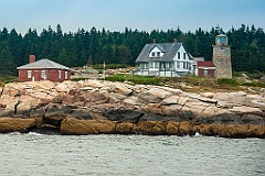 Whitehead Light Over Rocky Shoreline in Midcoast Maine